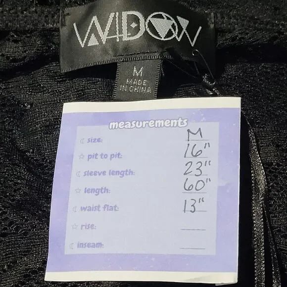 WIDOW Black Lace Gothic Grand Affair Maxi Dress Size M Sheer Romantic Goth Witch - Picture 3 of 13